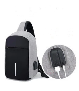 Wholesale USB Oxford Backpack Anti-theft Chest Bag