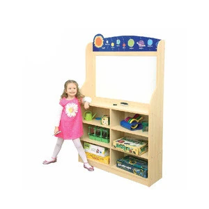 Wholesale wooden furniture kindergarten book shelf for kids