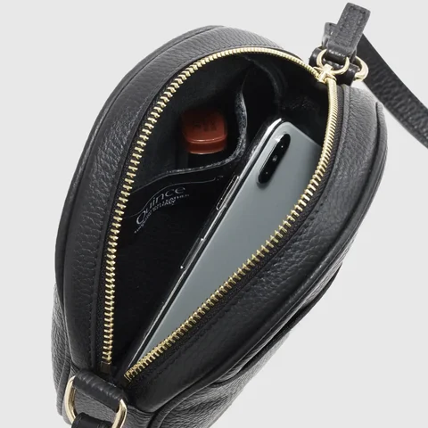 Wholesale Young Lady Fashion Circle Crossbody Bag Women Luxury Italian Leather Crossbody Sling Phone Purse Circle Bag Crossbody