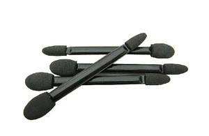 Wholesales Black eye shadow sponge top applicator stick Disposable Double Ended Foam-Tip Eyeshadow Applicators
