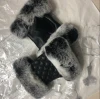 Wholesales Womens Winter Warm Rabbit Fur Hands Wrist Fingerless Gloves Fashion Mitten