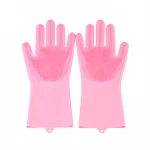 with scrubber Durable Heat and Slip Resistant Long Rubber Handguard clean Silicone Glove