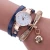 Import Women Watches Fashion Casual Bracelet Watch Women Leather Rhinestone Analog Quartz Watch from China