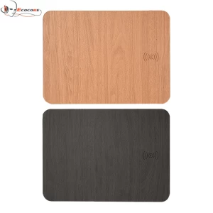wood grain leather Qi wireless charger mouse pad fast wireless charging for Iphone 8/8 plus iphone X Galaxy S8/S8 plus Note 8