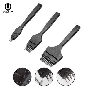 WUTA Black Sharp Head Replaceable Leather Chisel Removable Prick Iron Hole Punch Leather Tool Stitching Punch