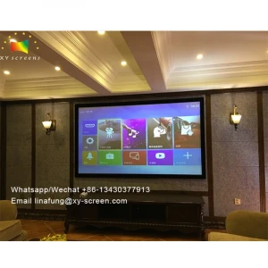 XY Screen UHD PVC fabric 8cm fixed frame home cinema wall mounted projector screen Low budget ALR 0.8gain grey projection screen