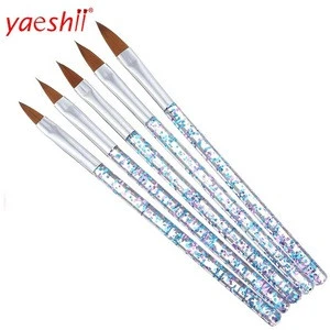 Yaeshii 5Pcs Nail Art Crystal Flower Builder Carving Drawing Brush Painting Dotting Pen Manicure Tips Salon Set