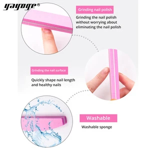 Yayoge New Arrivals  Wholesale Printed Flower Shape Nail File Of Long Round Double Side Sponge Flower Shape Nail File