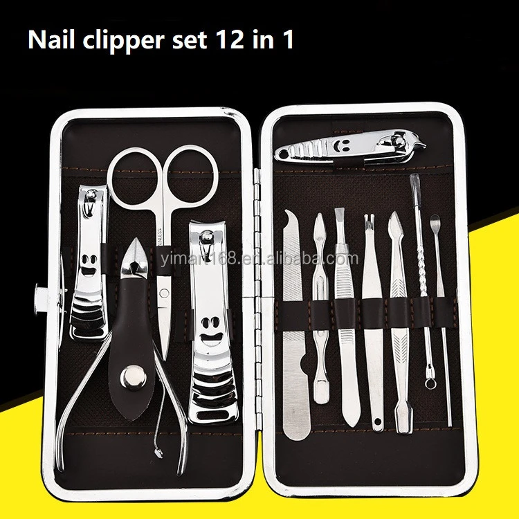 Yimart Nail Clipper Set 12 in 1 Manicure and Pedicure Kit for Fingernail and Toenail with Portable Travel Case