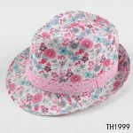 YIWU Factory Price Summer Flower Print Lady Fedora Hat
