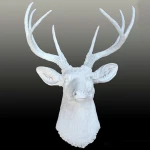 Z817  Custom 3D Big Size Gold Deer Head Wall Decor Resin Craftwork Elk Stag Head Wall Mount Antler Hanging Sculpture