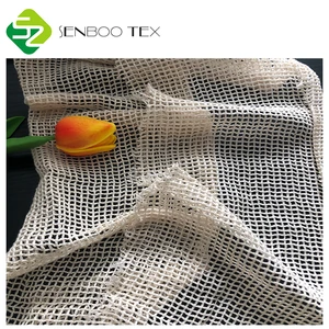 Zerowaste Sustainable Unbleached 100% organic cotton netting mesh fabric for food Storage bag/Kitchen