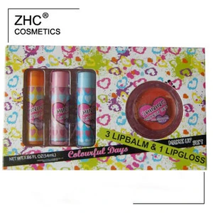 ZH1993-1 natural lip balm and lip gloss set for kids