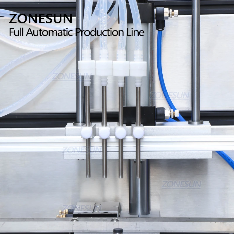 ZONESUN Automatic Cosmetic Oil Liquid Bottle Filling Capping And Labeling Machine Line With Bottle Induction Sealing Machine