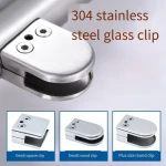 0 degrees 90 degrees 180 degrees fixed clamp fish mouth bracket guardrail Stair railing accessories Stainless steel glass clamp