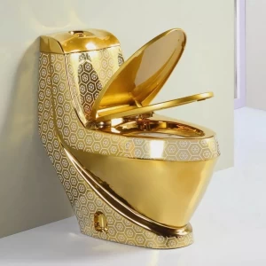 luxury golden toilet shinning metallic plated
