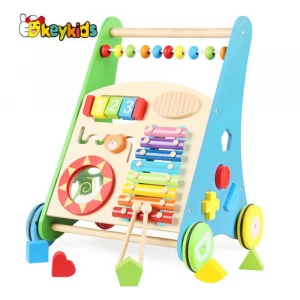 wholesale educational wooden baby walker toys for push along W16E146