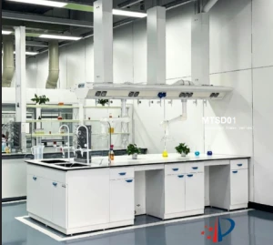 All Steel Laboratory Bench with Integrated Functional Tower for Modern Laboratories