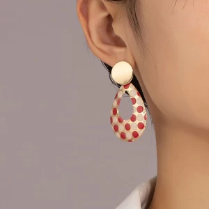OEM ODM Fashion Pokla Dot Fashtion Ear Stud Earrings For Women Factory Wholesale