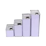 1 Liter White Square Tinplate Cans With Finger Press Lids