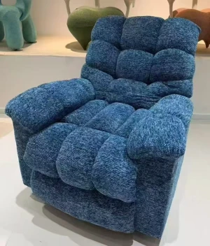 OEM Custom Teddy Fabric Recliner Sofa Single Lazy Reclining Armchair
