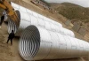 Corrugated steel culvert pipe underground for draining off water