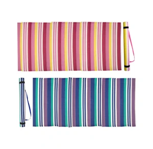 Portable PP Straw Beach Mat With handle strap