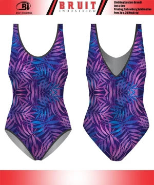 Wholesale OEM swim suit design your own print swimwear one piece swimsuit for women