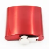 metallic red color hip flask