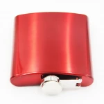 metallic red color hip flask