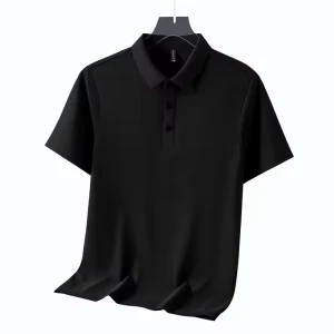 Polyester Cotton Fast Drying Polo Shirt Three Buttons Adjustable Collar Solid Colors Boxy Polo Shirts