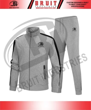 Fashion Sportswear Men's Custom Logo 2 pc zip Tracksuit Sweatsuit Jogger Suit Men Tracksuit Set