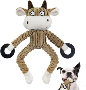 Puppy Toys, Plush Puppy Chew Toys for Teething,Cute Cattle Interactive Dog Toys for Pet Training and Entertaining