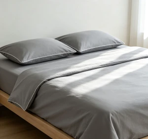 Nordic Grey Minimalist Four Piece Bed Linen 100% Cotton Bedroom Bedding