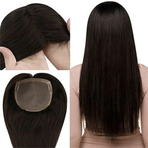 Full Shine Lace Human Hair Wig Toppers 13cm*13cm For Women Hair Loss #2 Darkest Brown