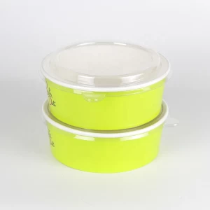 500ml 750ml 850ml 1000ml 1200ml  Custom Printing Color Eco Friendly Paper Salad Bowl With PLA  Lids