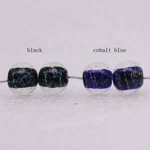 12mm Small Hole Round Dichroic Glass Lampwork Universe Star Beads for Jewelry Making