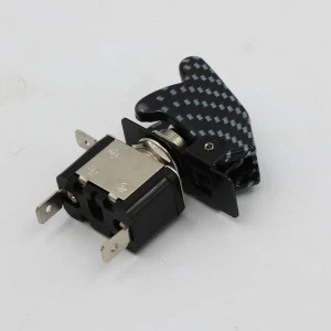 12V 20A Red LED Light SPST ON/OFF Rocker Toggle switch for Car Truck Boat with carbon fiber cap