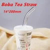 14 mm Wholesale Clear Glass Drinking Straws Wedding Gift Reusable Drinking Glass Straw Sets