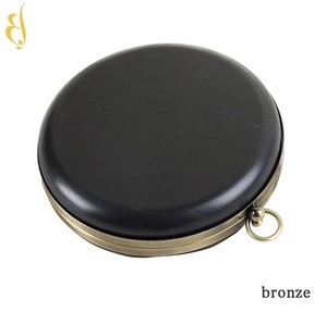 18cm latest vintage black leather round boxed evening clutch bag for party women