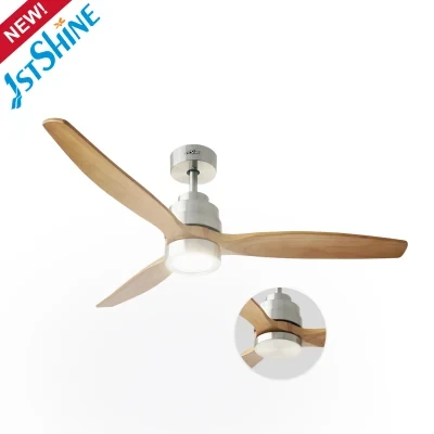 1stshine 52 Inch Remote Control Ceiling Fan Decorative LED Dimmable Smart Wood Medium Ceiling Fan Light