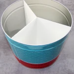 2 gallon food grade with cardboard divider popcorn tin can