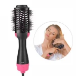 2 in 1 hot air rotating brush hair straightener curler Professional one step hair dryer with comb