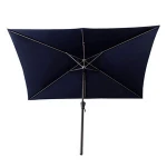 2 Position Tilt Function Rectangular Backyard Umbrella  With Crank Lift