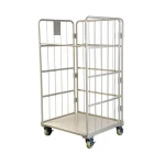 2 Sided Roll Cage 3 sides 4 side Storage Cage container metal wire mesh with frame with wheels folding foldable multi levels