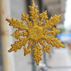2017 Hotsale 66cm Golden Color Glitter Winter Snowflake Christmas Ornaments Xmas Tree Hanging Decoration
