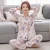 Import 2018 Summer New Style Simiulation Silk Long Sleeves Women Multicolor Nightgown from China