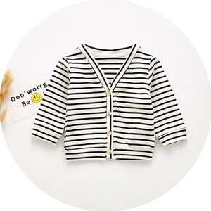 2019 baby knitted cardigan stripe boy and girls winter baby coat for 0-18M baby