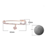 2019 Hot sale charm jewelry four clover crystal safety pin metal brooch
