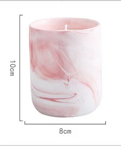 2019 New Product Idea Home Decoration Custom Scented Candle in Marbling Ceramic Jar